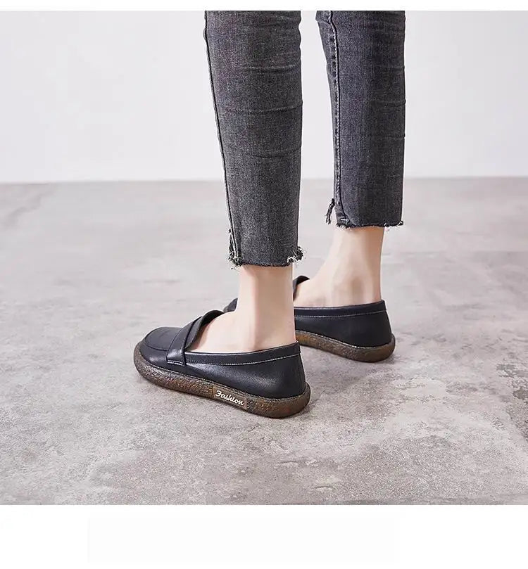 GKTINOO Shoes Women Spring 2026 New White Thick-Soled Ladies Sneakers Genuine Leather Casual Trend Girl Shoes Students Loafers