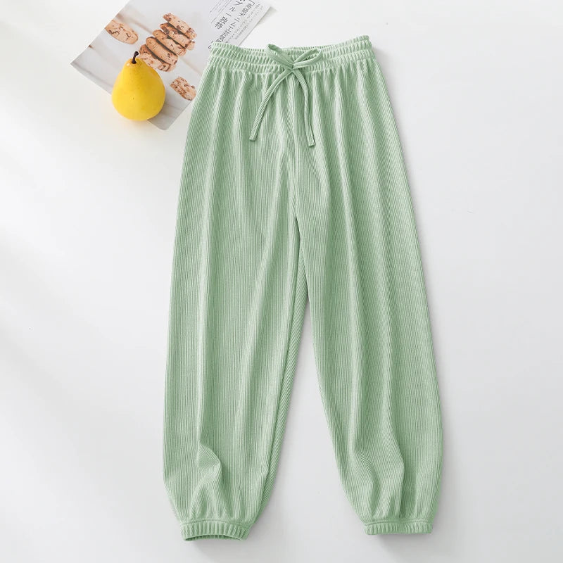 Kids Clothes for Teen Girls Pink Pants 2 To 12 Year Fashion 2022 Summer Green Casual Wide Leg Pants Children Loose Cool Trousers
