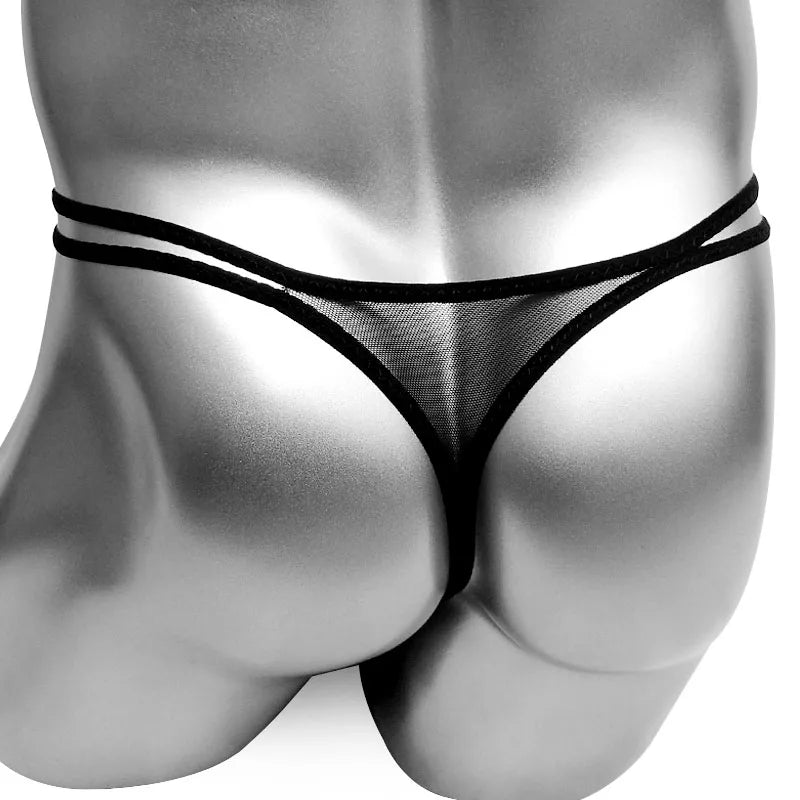 Hot Men Lingerie G-String Bikini Underwear with Penis Holes Gay Male Thong Cute Lace Sissy Panties Underpants