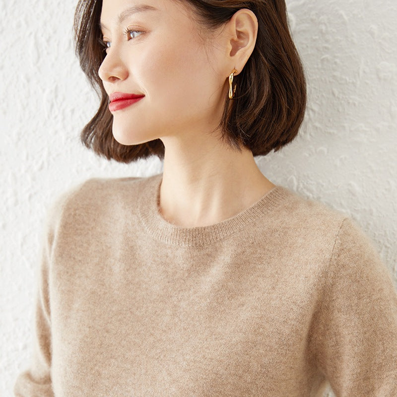 Autumn Winter Women's Sweater O-neck Cashmere Solid Pullovers Slim Bottoming Shirt Long Sleeve Casual Basic Pull Femme Sweater