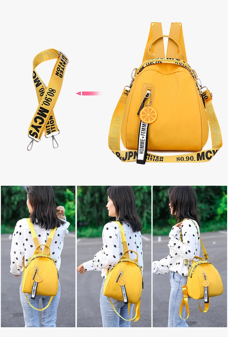 Women backpack casual letter multi-function multi pocket travel backpacks female school bag for teenage girl shoulder bags small