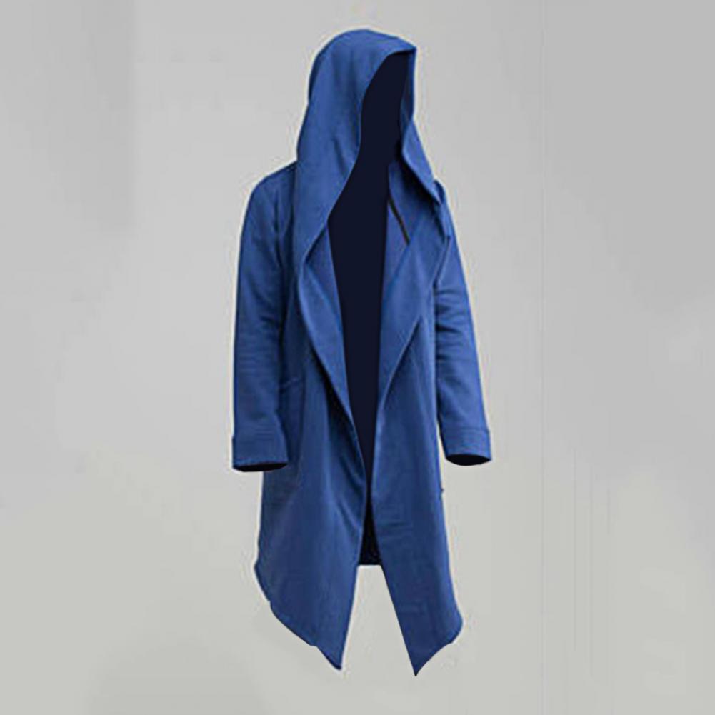 Men Coat Gothic Hooded Sweatshirts Black Gown Hip Hop Mantle Hoodies Fashion Open Jacket Long Sleeves Cloak Halloween Coats