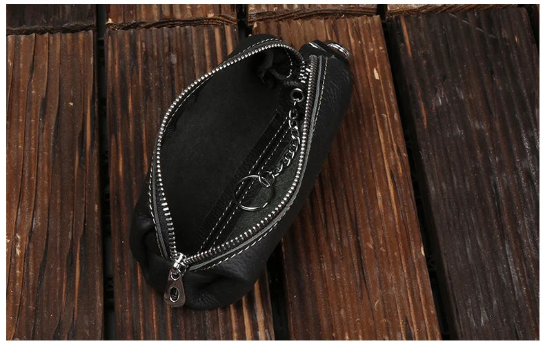 EISIPURI Genuine Cow Leather Men Women Key Bag Small Business Kay Case Women Housekeepers Wholesale purse keychain wallet