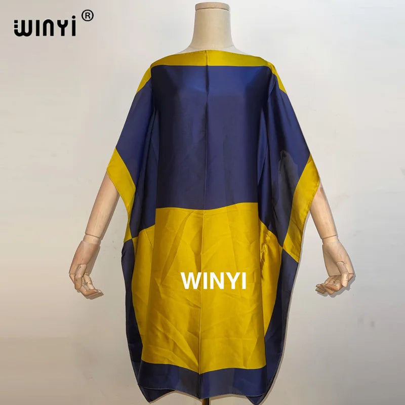 2021Fashionable Kuwait Style silk kaftan dress boho colourful pattern Dashiki African women's Silk Kaftan dress African Clothing