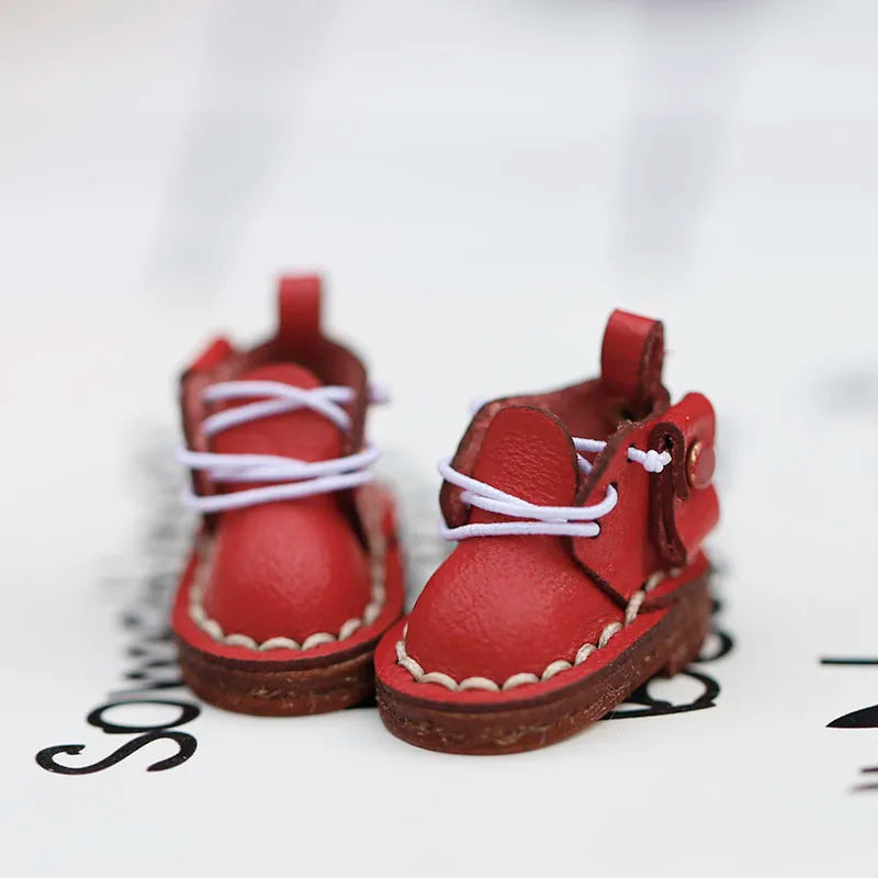 OB11 Doll Shoes Fashion Cowhide Boots Shoes for GSC, YMY, Obitsu 11, 1/12bjd Doll Accessories