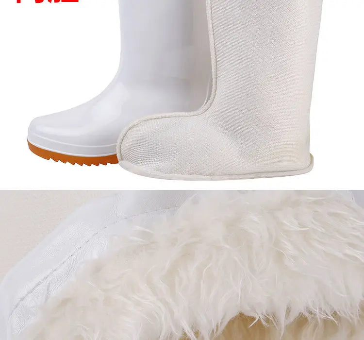 Cold-Proof Men's and Women's Rain Boots Cotton Cover Water Shoe Lining Winter Rain Boots Cotton Lining Fleece Lined