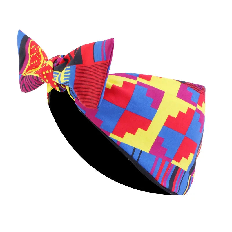 African Print Stretch Bandana Head Wrap Long Scarf Satin Floral Ankara Dashiki Women Party Turban Headwear Cap Hair Accessories