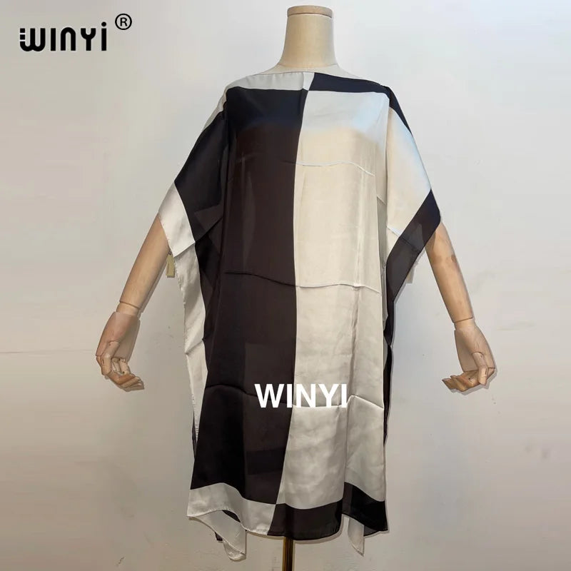 2021Fashionable Kuwait Style silk kaftan dress boho colourful pattern Dashiki African women's Silk Kaftan dress African Clothing
