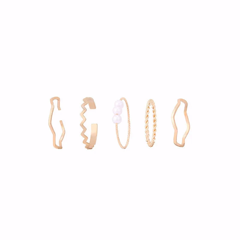 3pcs/set Bohemian White Enamel Round Metal Ring Sets Geometric Twist Open Adjustable Rings Sets for Women Girl Wedding Jewelry