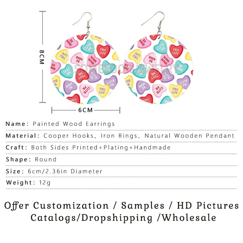 SOMESOOR Afro Countries National Flags Print Africa Map Wooden Drop Earrings Pendant For Women African Mainland Dangle Jewelry