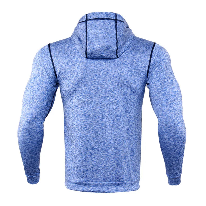 New Mens Running Jackets Fitness Sports Coat Hooded Tight Hoodie Gym Soccer Training Run Jogging Jackets Reflective Zipper Shirt