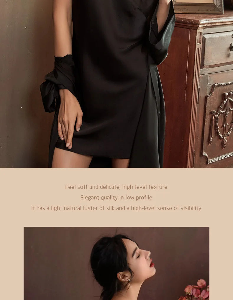 Nightgowns Women Soft V-neck Satin Sleeveless Sleepshirts Summer Sexy Sleepwear Lingerie Korean Style Fashion Nightdress Female