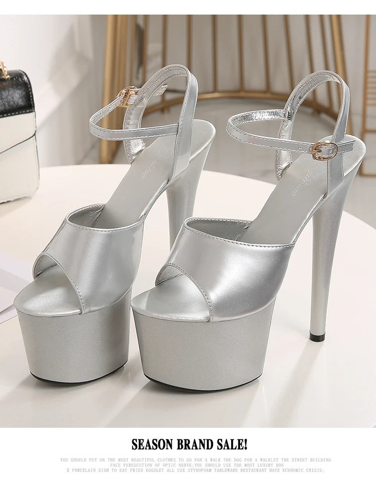 2022 Stripper Pole Dance Shoes High Heels Women Sexy Show Shoes Party Club 13 15 17CM Sandals Platform High-heeled Shoes Wedding