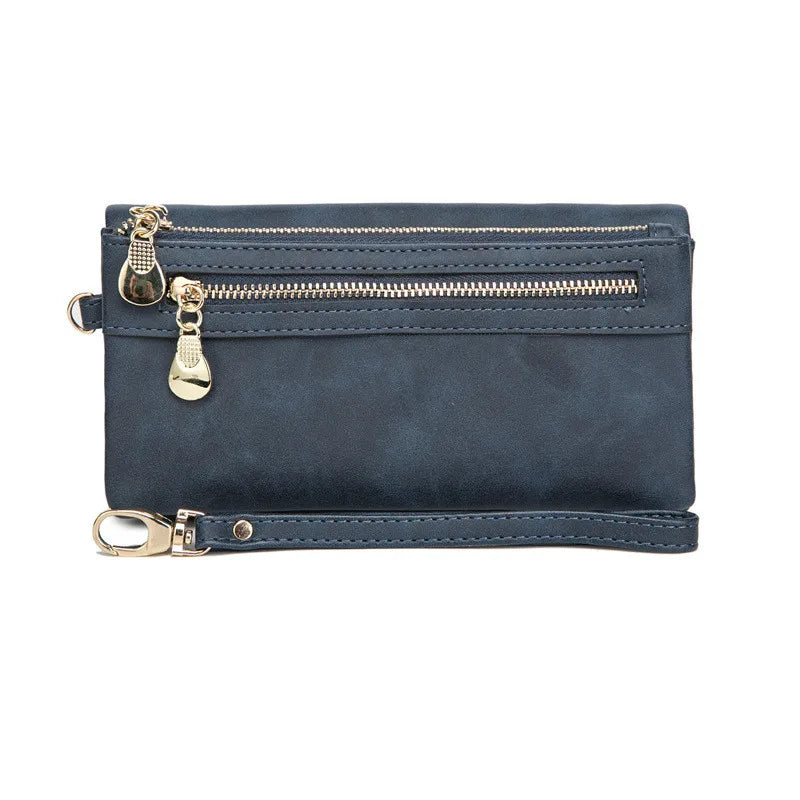 PUOU 2026 Fashion Zipper Purses Women's Wallets Envelop Long Wallet Women Long Section Clutch Wallet Soft PU Leather Money Bag