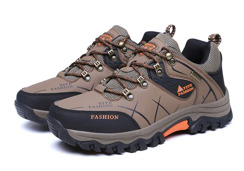 Brand New Spring Autumn Men Work Casual Shoes Men Outdoors Leather Round Toe Sneakers Men Climbing Hiking Shoes Big Size 39-47