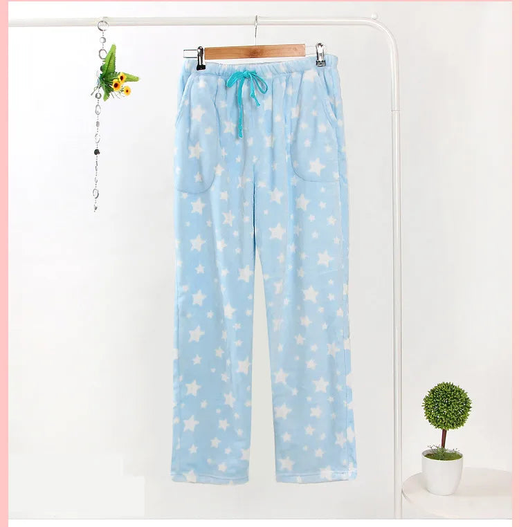 Fdfklak M-XXL Large Thicken Warm Women's Trousers Winter Flannel Pants For Pajama Bottoms Multiple Styles Couple Lounge Wear