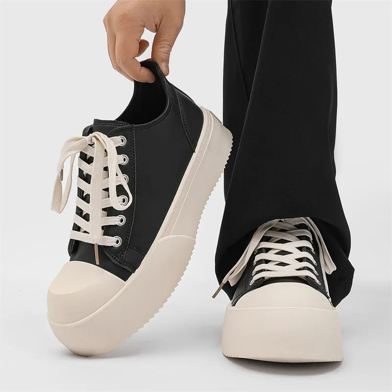 Fashionable running shoes, breathable, heightening, comfortable, with shock-absorbing function  laced net eyelets