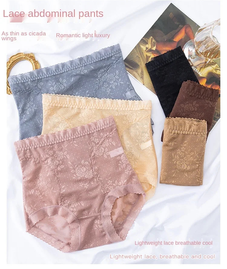 European Style  Panties Fashion Solid Color Comfort Briefs Plus Size High Waist Seamless Underpants Sexy Lace Panties Lingerie