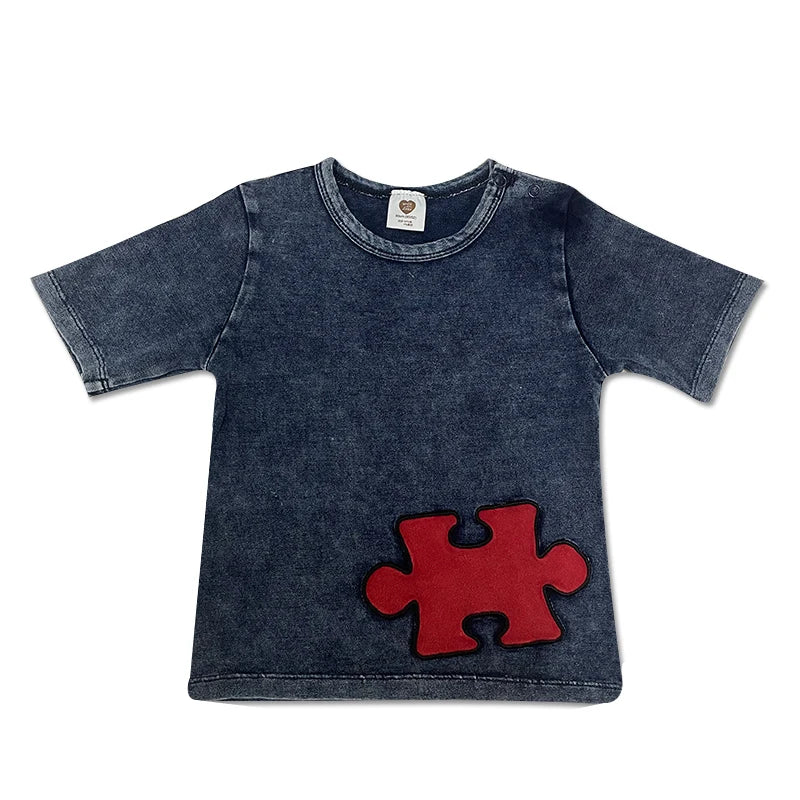 Baby boy summer fashion clothes set toddler kids shorts sets cotton denim outfit sets short sleeve t-shirt top pants casual wear