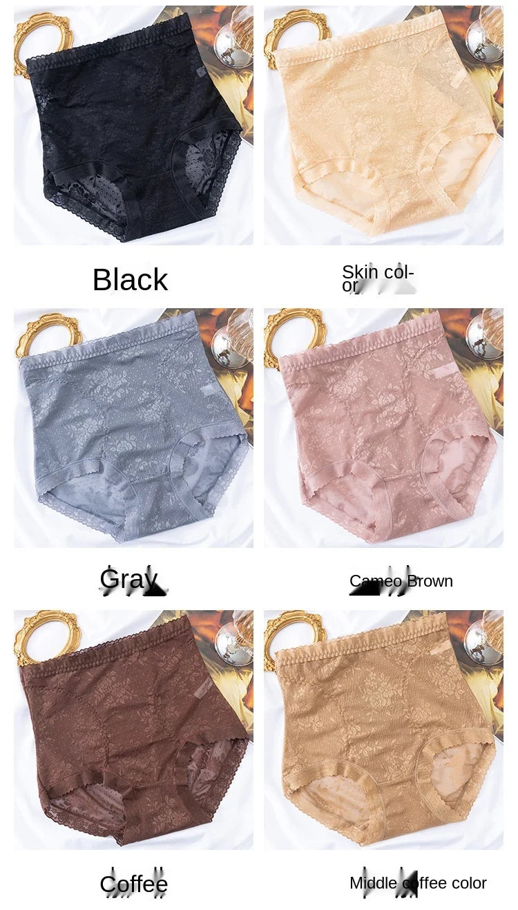 European Style  Panties Fashion Solid Color Comfort Briefs Plus Size High Waist Seamless Underpants Sexy Lace Panties Lingerie