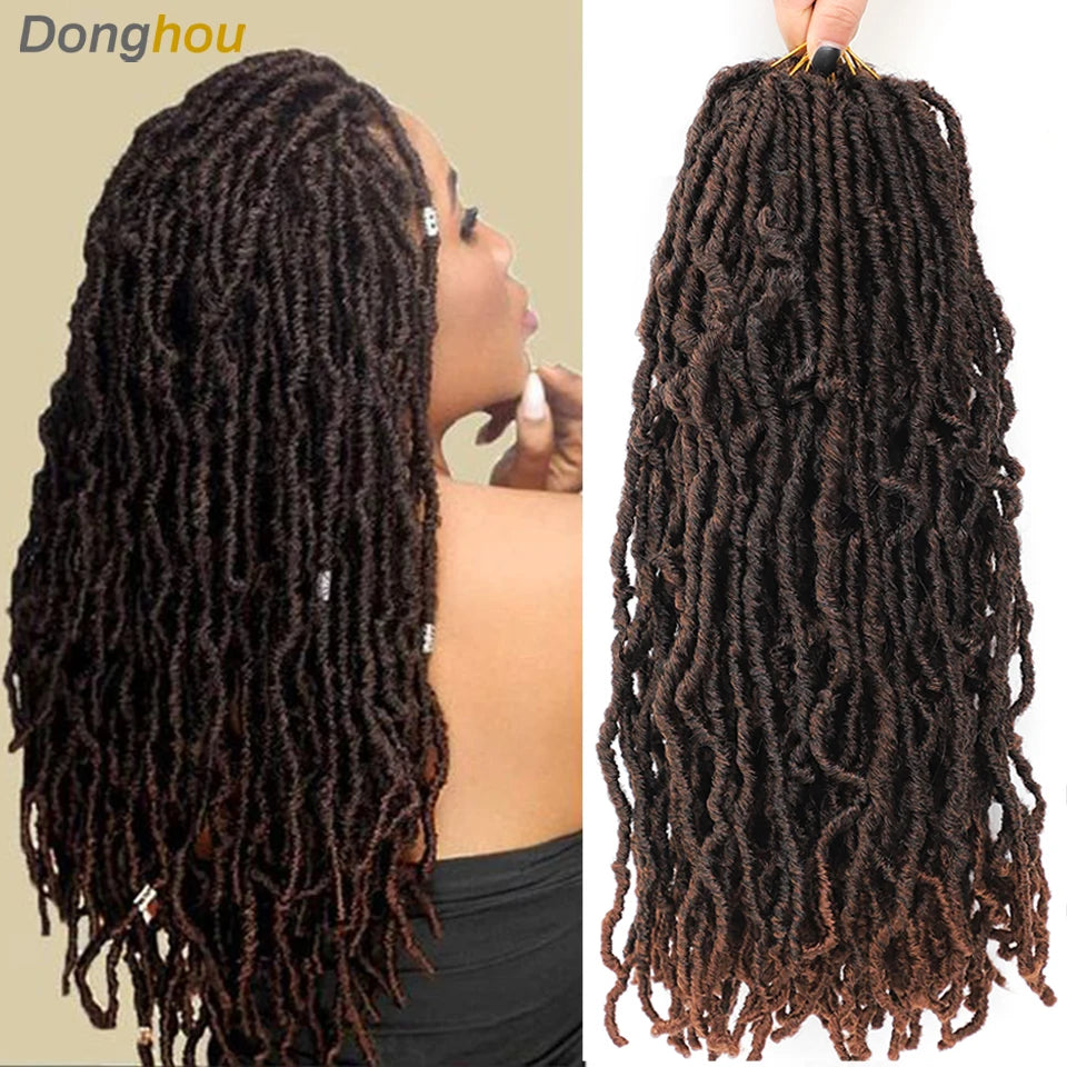 Long Goddess Faux Locks Crochet Braids Brown Blue 1B 30 350 Soft Locs Braiding Hair Synthetic Faux Locs Crochet Hair Extensions