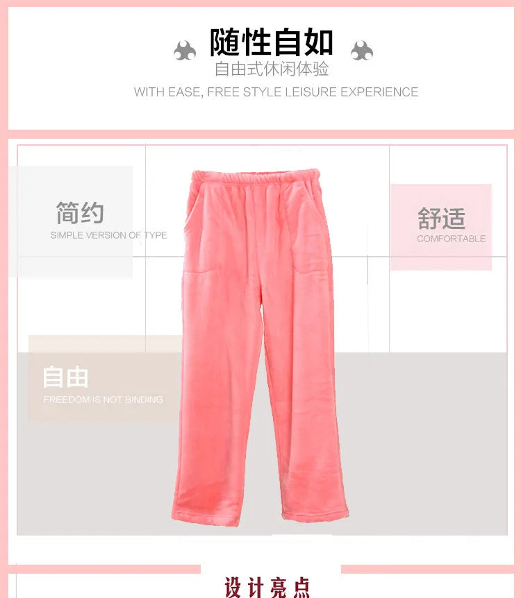Fdfklak M-XXL Large Thicken Warm Women's Trousers Winter Flannel Pants For Pajama Bottoms Multiple Styles Couple Lounge Wear