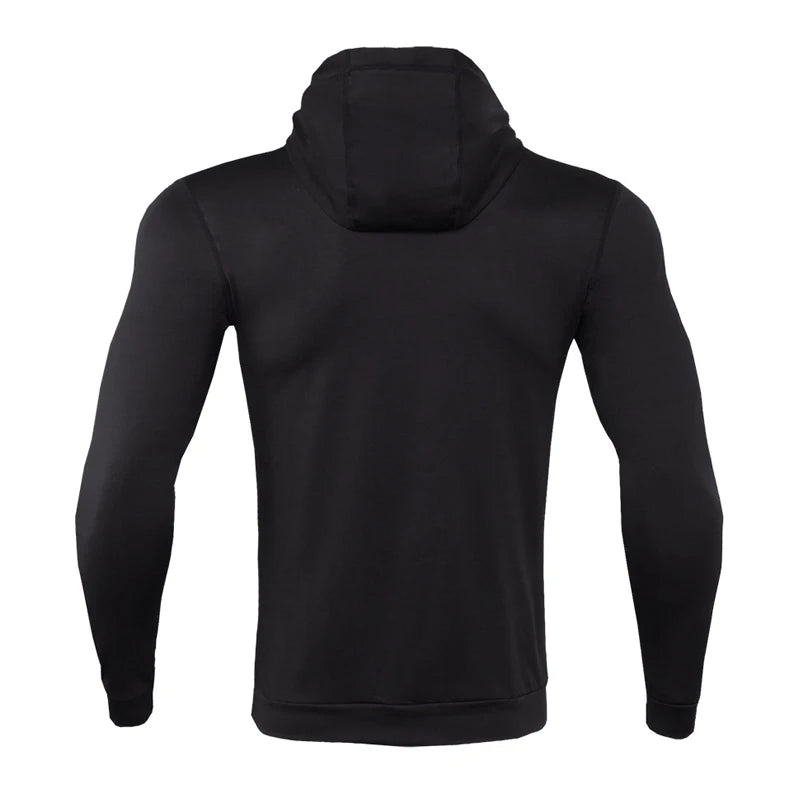 New Mens Running Jackets Fitness Sports Coat Hooded Tight Hoodie Gym Soccer Training Run Jogging Jackets Reflective Zipper Shirt