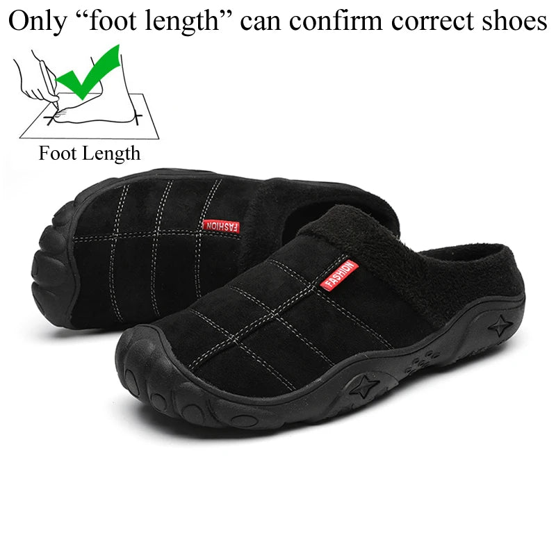 Winter Men Plus Size Leisure Indoor Plush Slippers Home Cotton Shoes Warm House Shoes Room Unisex Pantofole Peluche Invernali 48