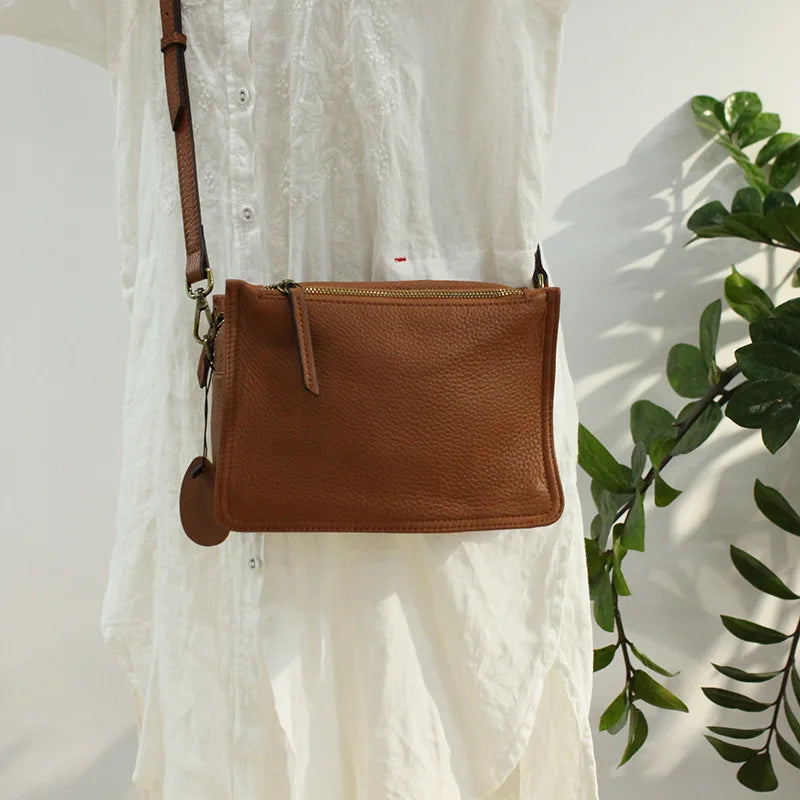 Brand Designer Handbags Small Women Bag Genuine Leather Flap Shoulder Bag Casual Three-layer zipper Ladies Crossbody Bags Female