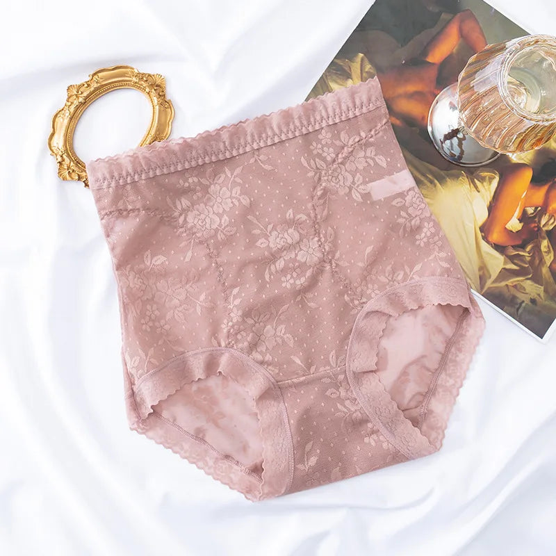 European Style  Panties Fashion Solid Color Comfort Briefs Plus Size High Waist Seamless Underpants Sexy Lace Panties Lingerie
