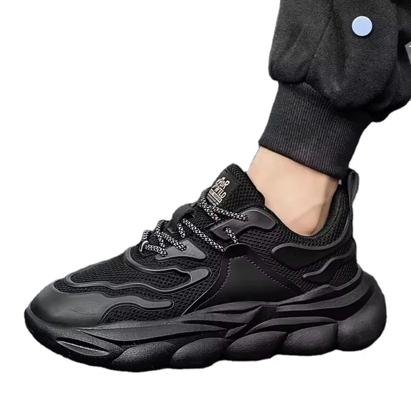 New Men's Breathable Mesh Sports Shoes Thick Sole Sports Shoes Men's Casual Running Shoes