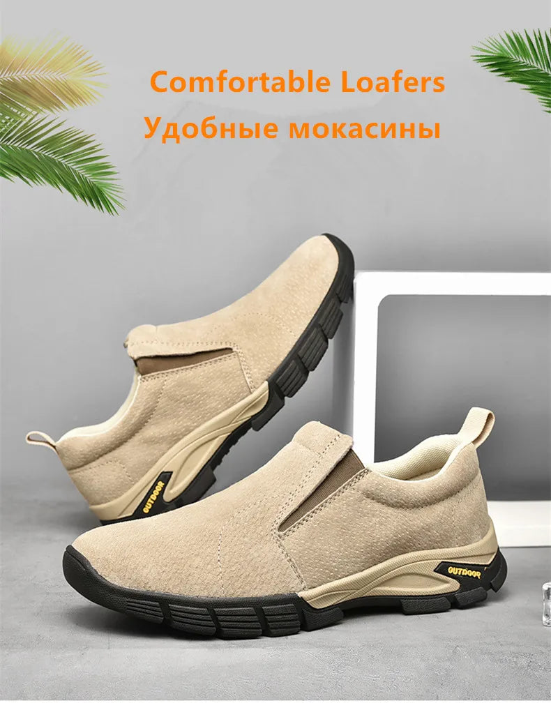 Brand Men's Shoes Genuine Leather Casual Shoes Outdoor Men's Breathable Sneakers Suede Original Men's Moccasins Loafers Sneakers