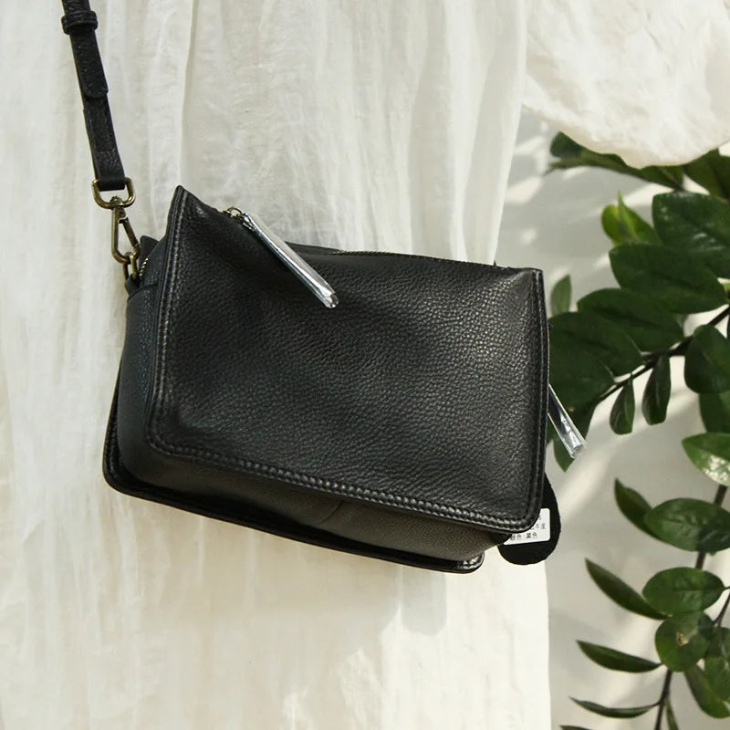 Brand Designer Handbags Small Women Bag Genuine Leather Flap Shoulder Bag Casual Three-layer zipper Ladies Crossbody Bags Female