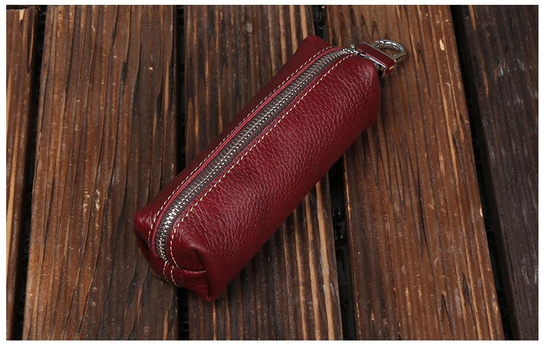EISIPURI Genuine Cow Leather Men Women Key Bag Small Business Kay Case Women Housekeepers Wholesale purse keychain wallet