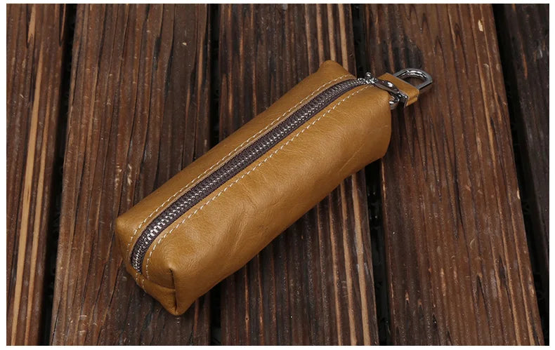 EISIPURI Genuine Cow Leather Men Women Key Bag Small Business Kay Case Women Housekeepers Wholesale purse keychain wallet