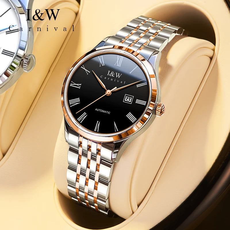 CARNIVAL Brand High-end IW Series Luxury MIYOTA Mechanical Watch for Women Stainless Steel Sapphire Mirror Automatic Watches