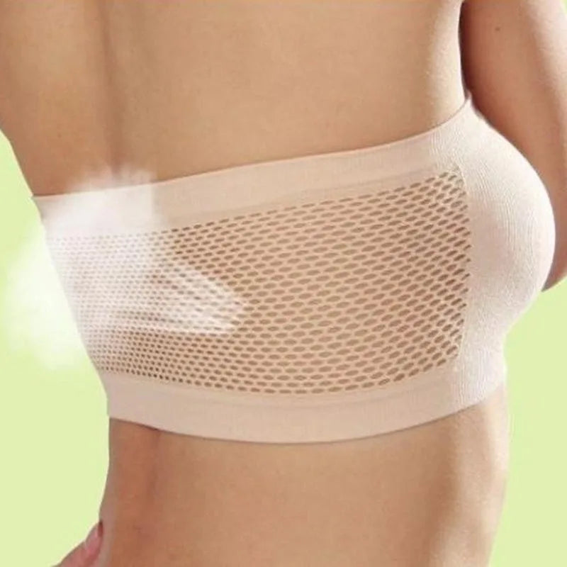 Fashion Women Chest Wraps Tube Tops Plus Size Seamless Strapless Soft Anti Expose High Elastic Mesh Wrapped Invisible Strapless