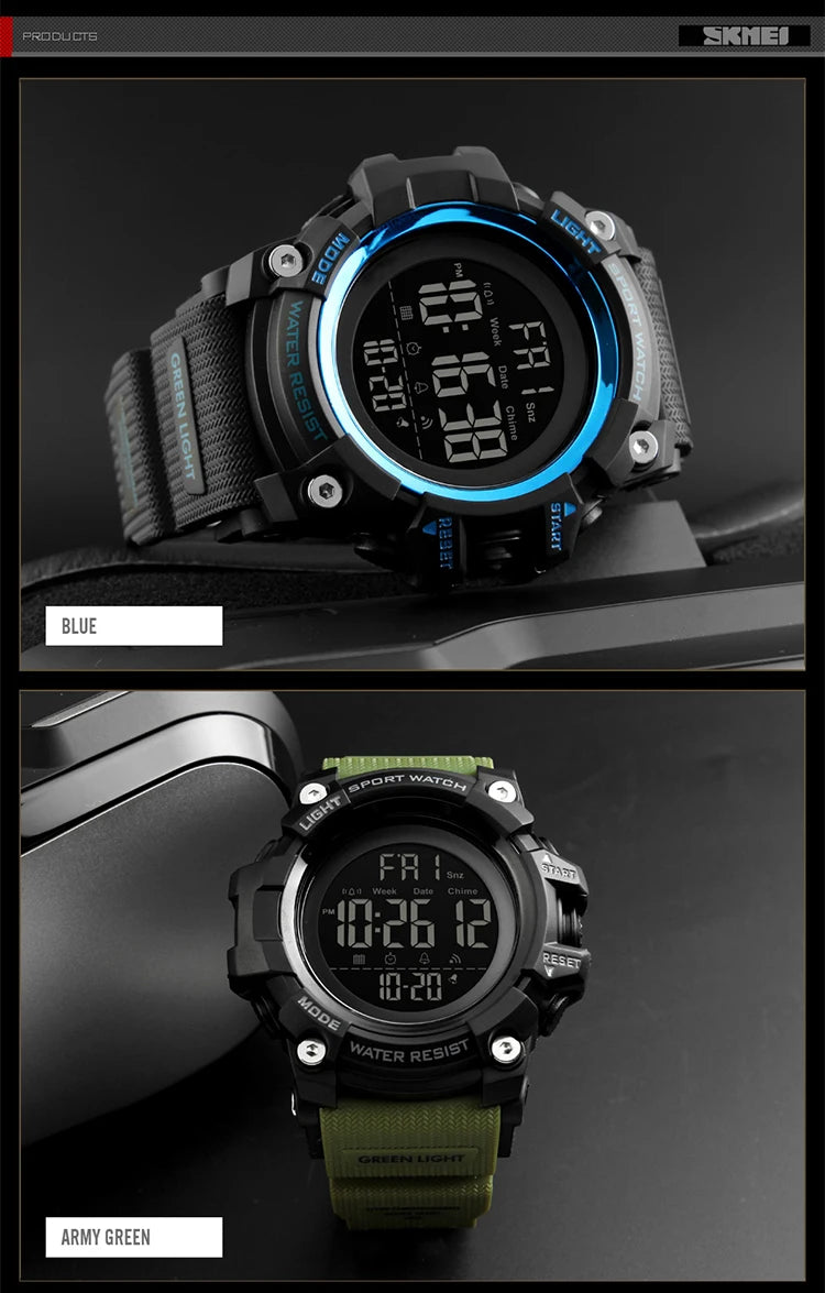 SKMEI Top Brand Outdoor Sport Smart Watch Men Multifunction Fitness Watches 5Bar Waterproof Digital Watch reloj hombre 1227/1384