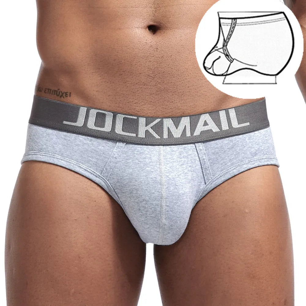 Sexy Men Underwear Briefs U Convex Big Penis Pouch Design Wonderjock Men Cotton Briefs for Man Bikini Adjustment Ring Cock