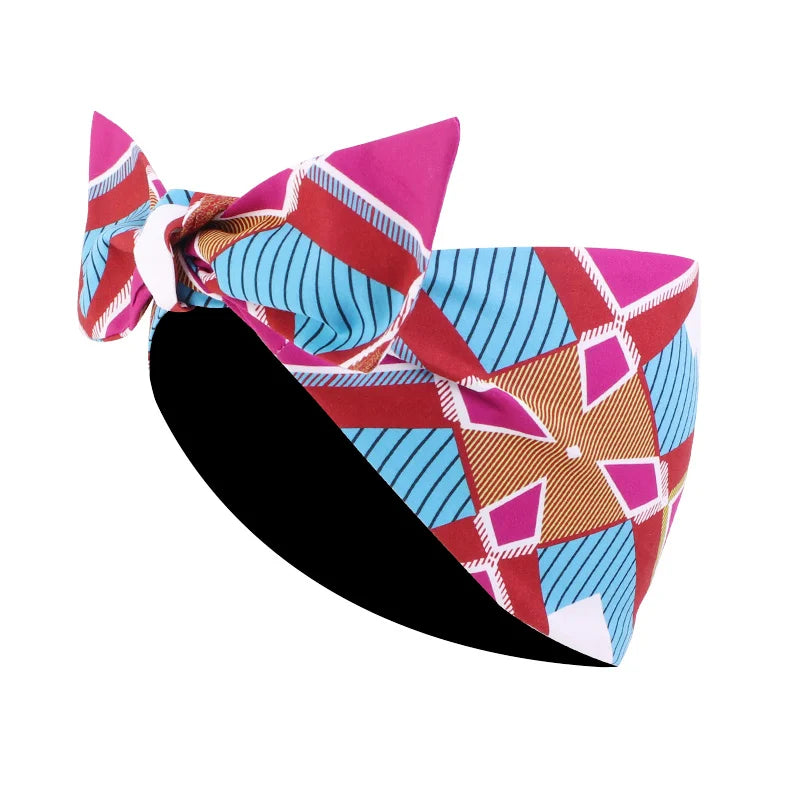 African Print Stretch Bandana Head Wrap Long Scarf Satin Floral Ankara Dashiki Women Party Turban Headwear Cap Hair Accessories