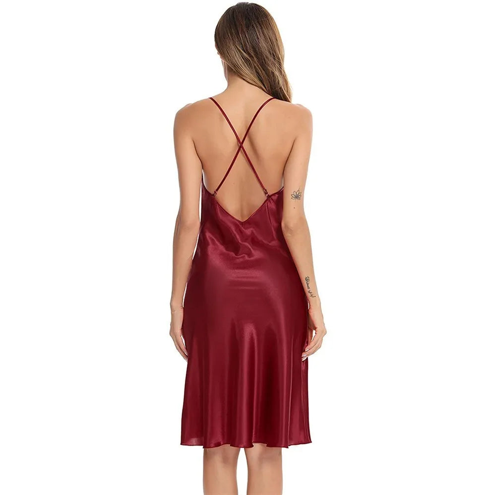 Summer Nightdress Ruffles Lady Nightwear Nightgown Satin Spaghetti Straps Skirt Intimate Lingerie Sexy Home Clothes Bathrobe