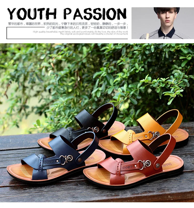 New Summer Men's Open-toed Sandals Fashion Trend Beach Shoes Slippers Men's Sandals Mens Sandals Summer  Leather Sandals