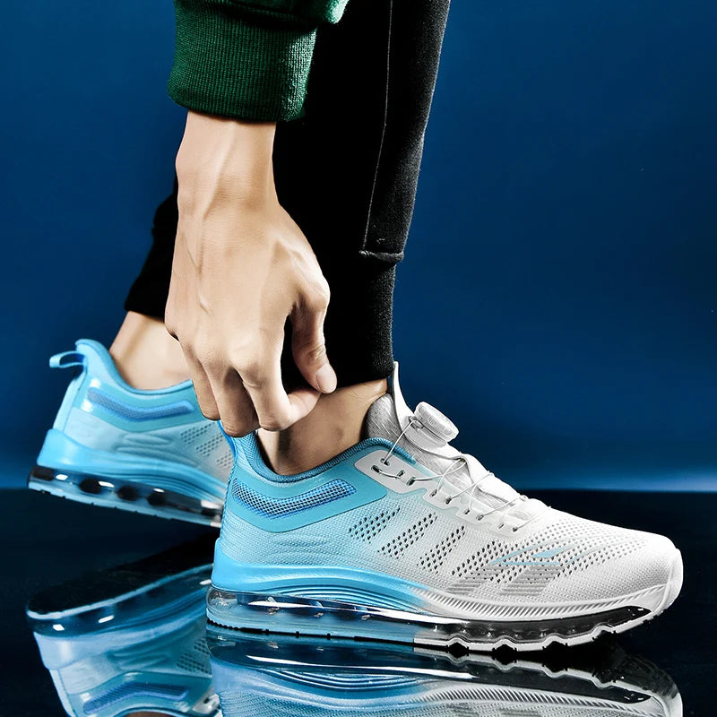 Brand Logo Custom Plus Size  EU 47 48 Man Sport Sneakers Full Sole Air Cushion Blank Mesh Casual Running Shoes for Men