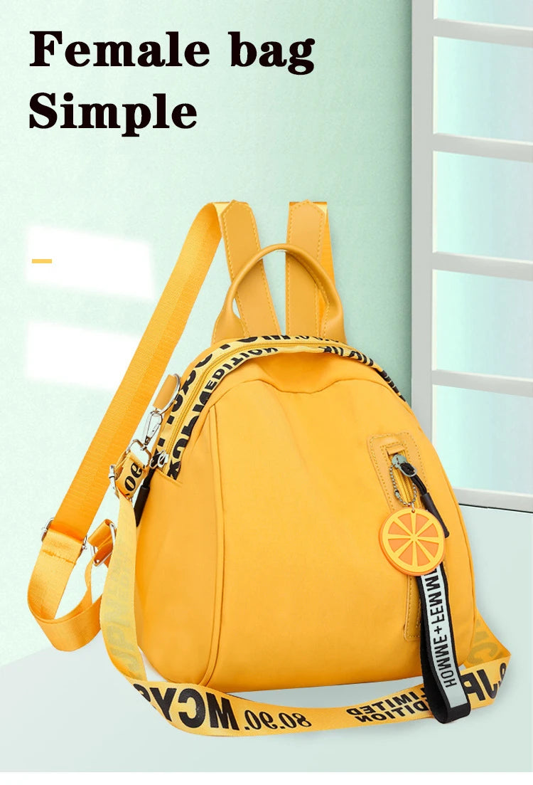 Women backpack casual letter multi-function multi pocket travel backpacks female school bag for teenage girl shoulder bags small