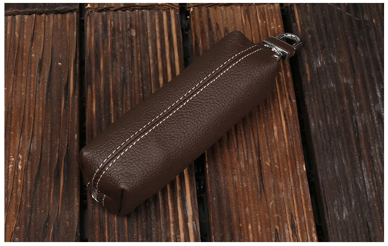 EISIPURI Genuine Cow Leather Men Women Key Bag Small Business Kay Case Women Housekeepers Wholesale purse keychain wallet