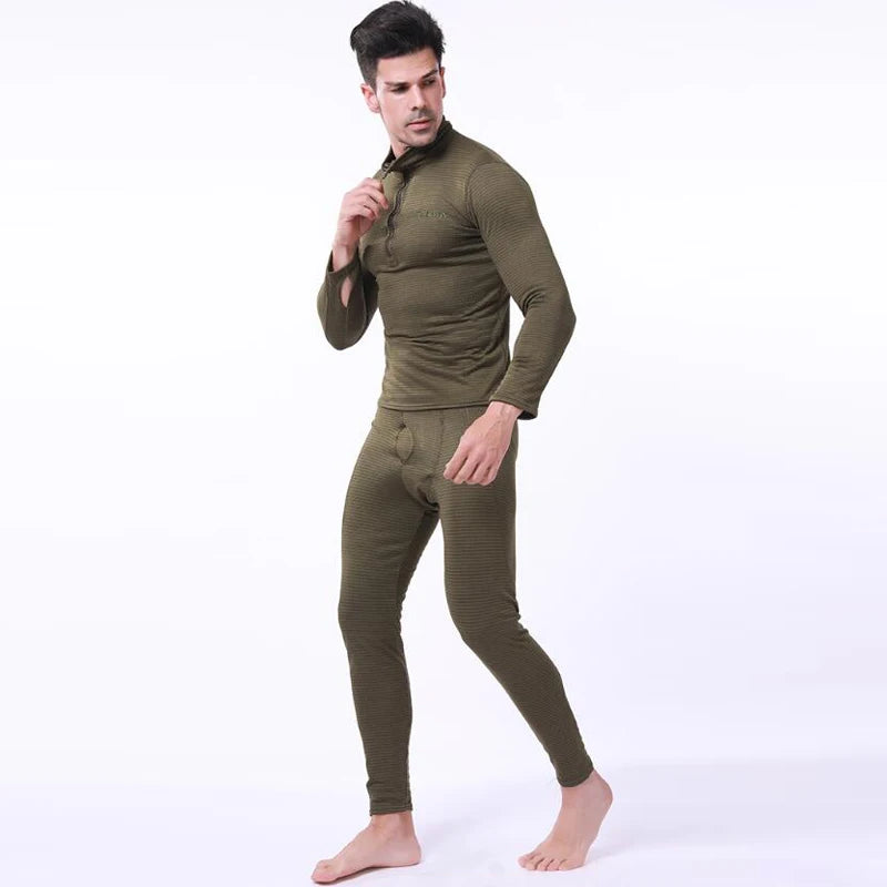 ESDY Fleece Thermal Underwear Men Autumn Winter Warm Long Johns Fitness Sports Compression Breathable Leggins Thermo Tracksuit