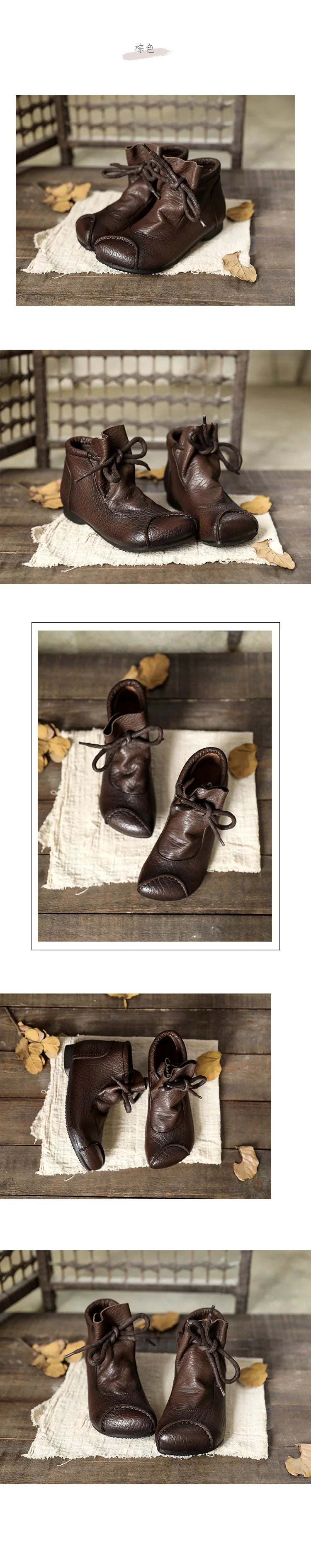 Careaymade-Genuine leather women's boots Fashion retro warm Oversized shoes cow leather Pure handmade ankle boots Casual boots