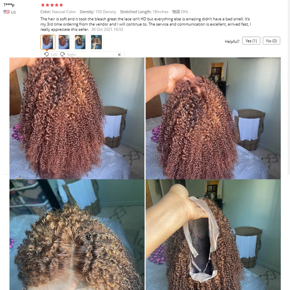 Afro kinky Curly Wig Human Hair 13x6 Lace Frontal Wig Deep Part Transparent Lace Front Wig 200 Density Brazilian Xcsunny