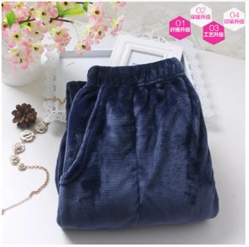Fdfklak M-XXL Large Thicken Warm Women's Trousers Winter Flannel Pants For Pajama Bottoms Multiple Styles Couple Lounge Wear