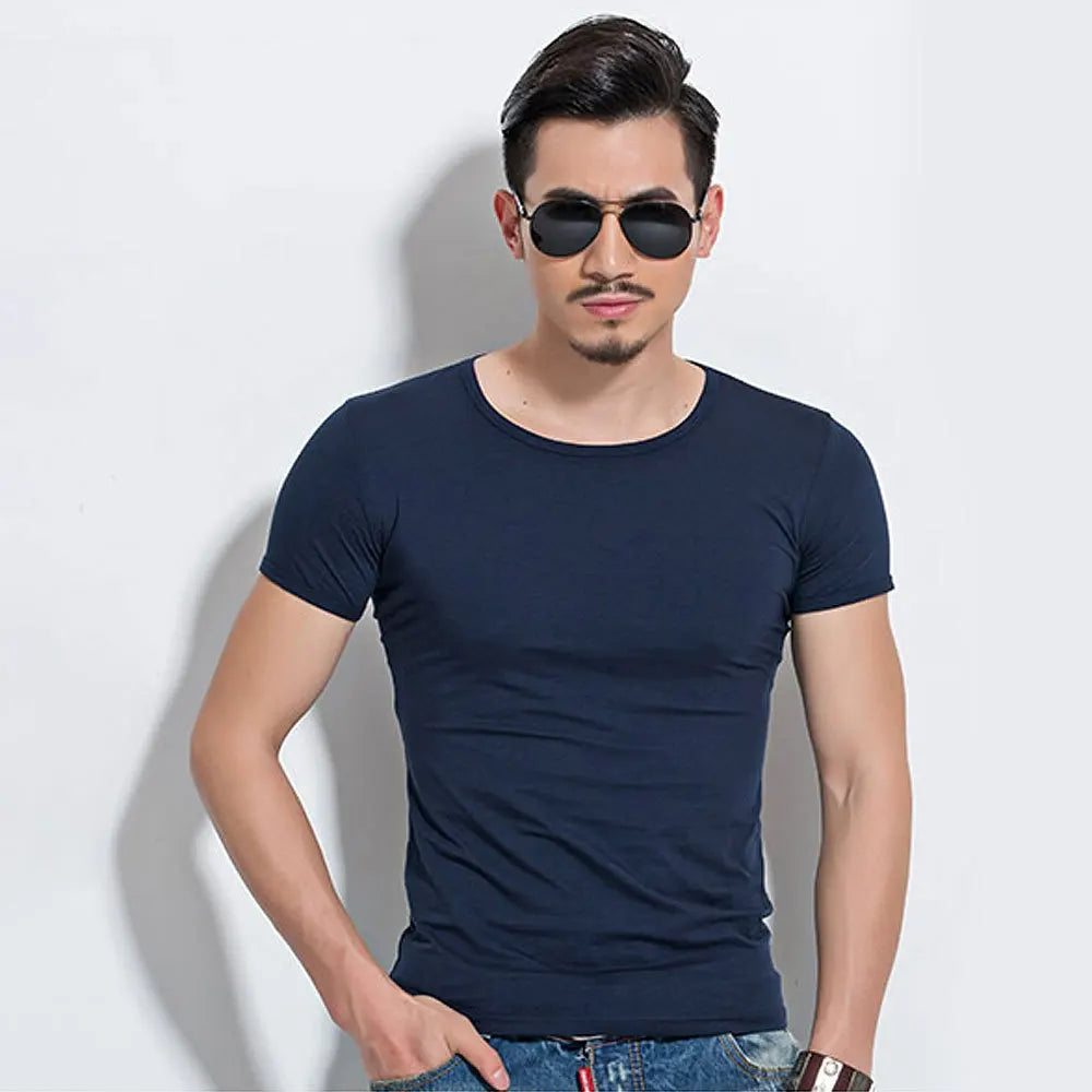 Men's T Shirt Short Sleeve Men T-Shirt O-Neck Slim Solid Color Half Sleeved Man Tops Tee Shirt 2026 MRMT Men T Shirt Clothing